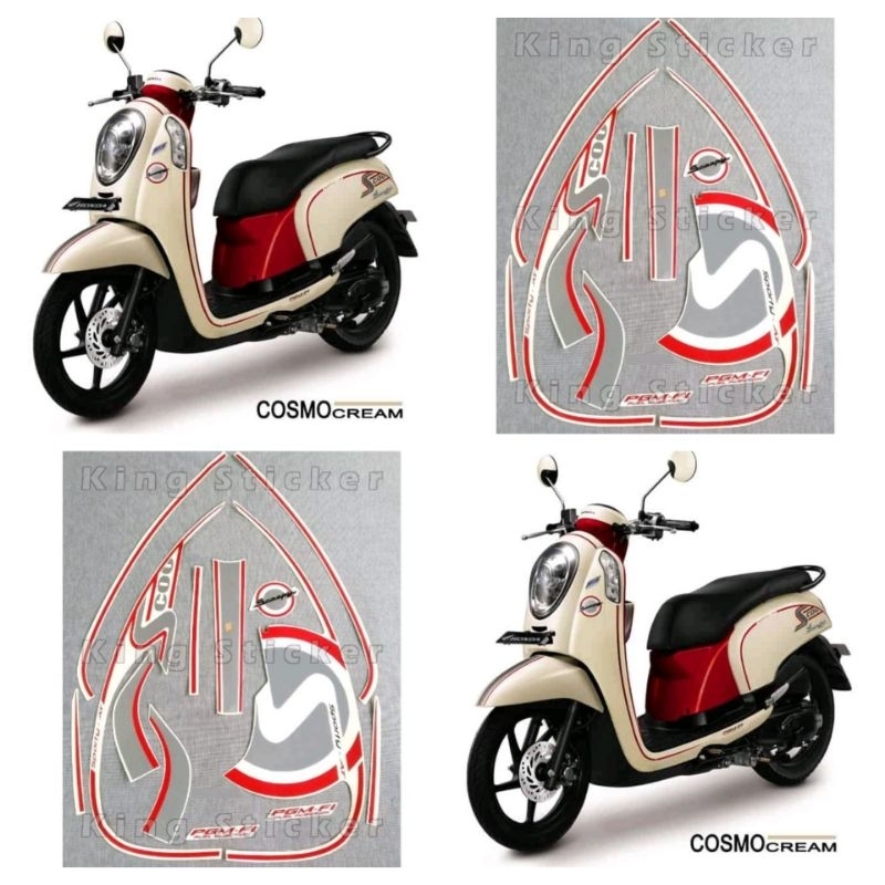 Striping Honda Scoopy Fi Tahun 2013 warna cream
