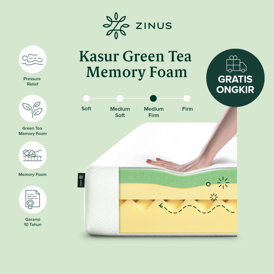 Kasur Busa Zinus Green Tea Memory Foam / Air Flow
