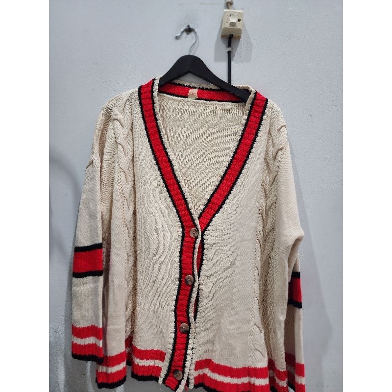 Cardigan Oversize Academia kepang teri rajut