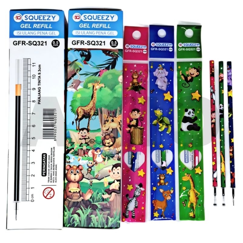 

Isi Refill Gel Pen Bolpoin Pulpen SQUEEZY Karakter ANIMAL ZOO HEWAN BINATANG Lucu 0,5mm Fancy Tinta Hitam