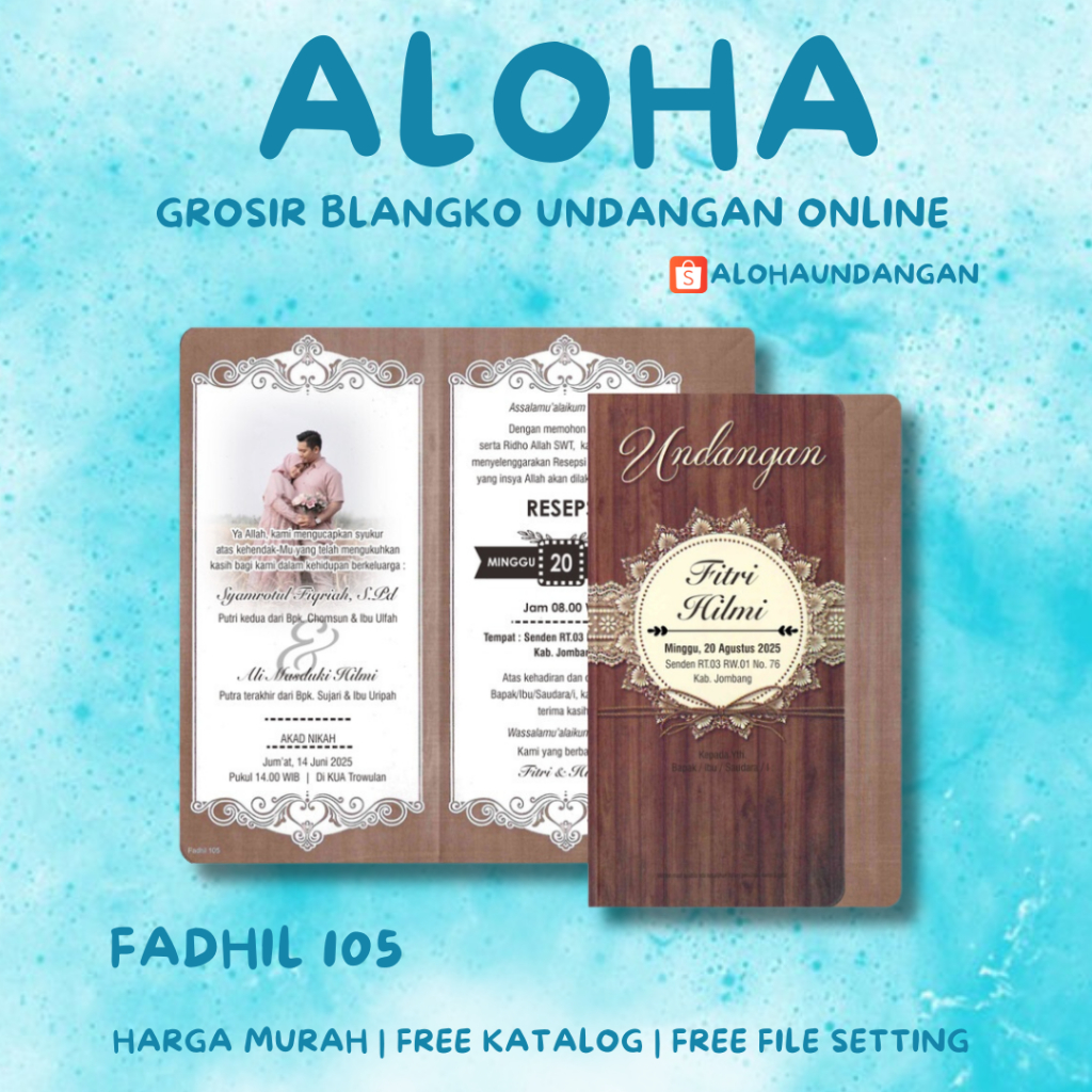 BLANGKO UNDANGAN NIKAH MURAH FADHIL 105 | Aloha Undangan