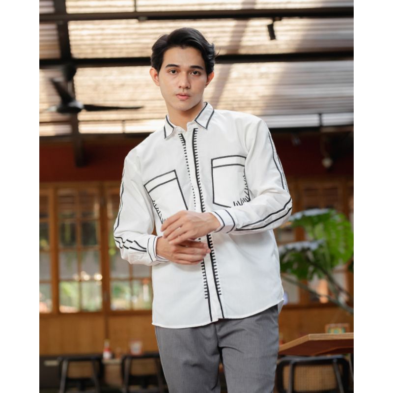NUC.ID Kemeja Pria Lengan panjang | Jordan Putih