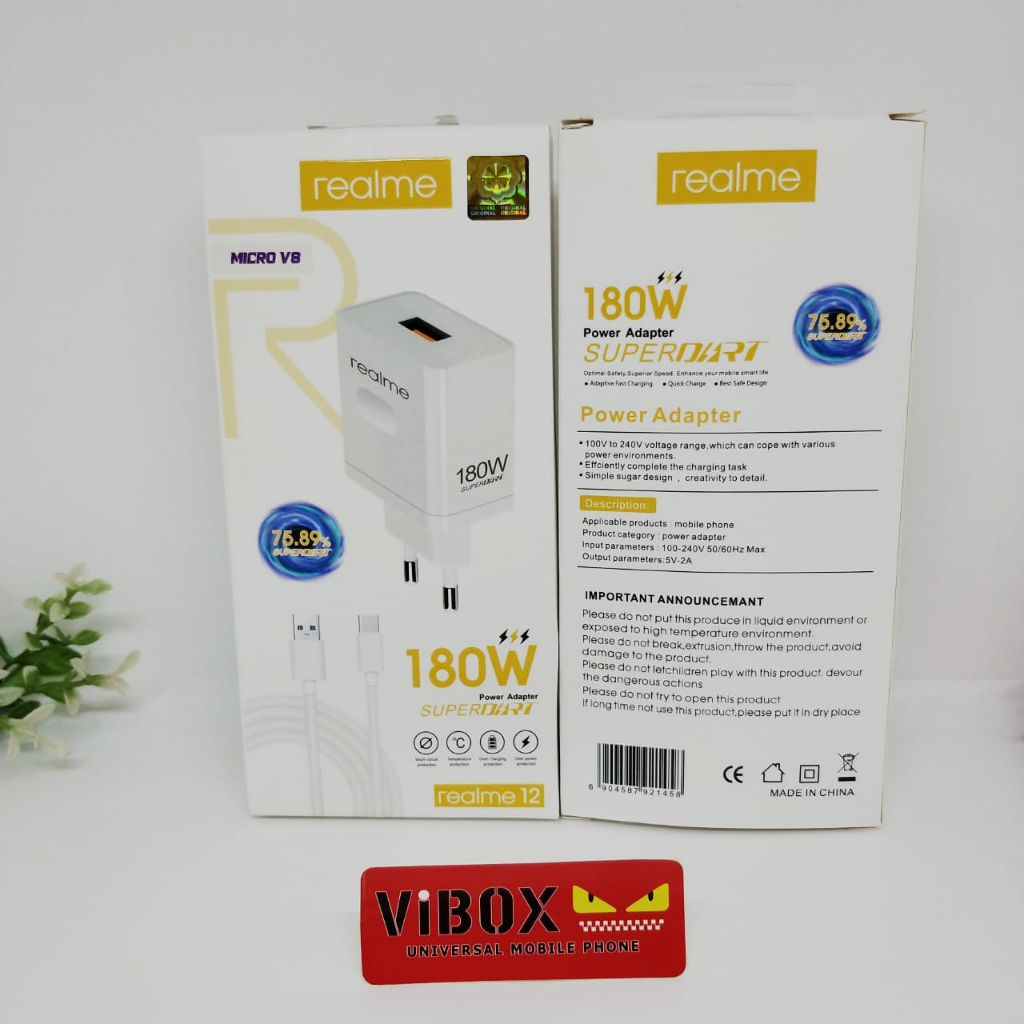 Charger TC Ori100 REALME12 180w  Support super Vooc Micro Type-C daya besar kualitas terbaik bisa buat semua hp BY SMOLL