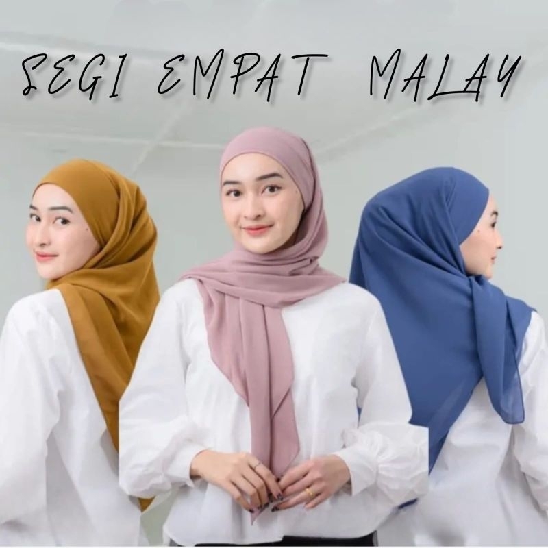 Hijab Segi Empat Melayu Tali 2Layar | Segi Empat Tali Malay | Segi Empat Instan