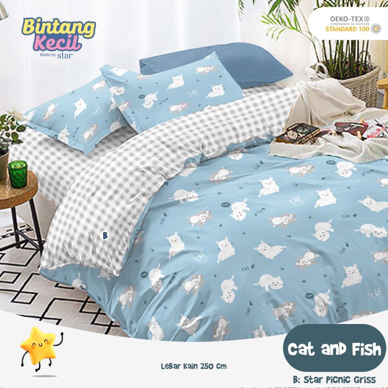Sprei katun halus motif kucing