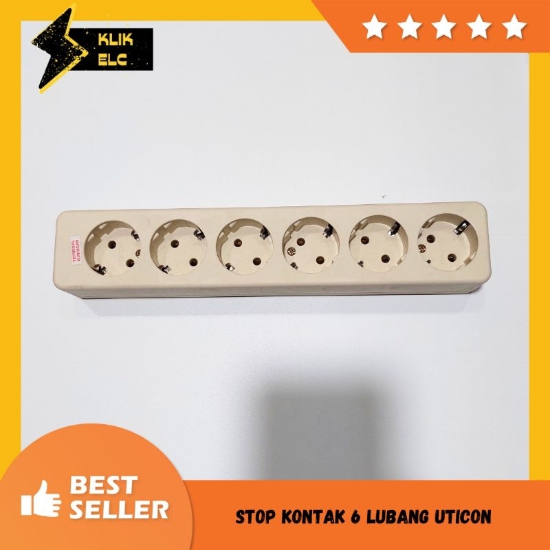 STOP KONTAK 6 LUBANG / COLOKAN TERMINAL KUNINGAN ST 168 UTICON
