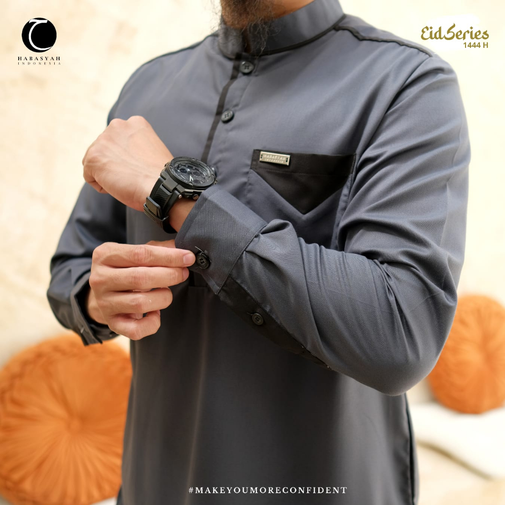 Jubah Mandala Iron Grey XXL by Alfi Huraiyah