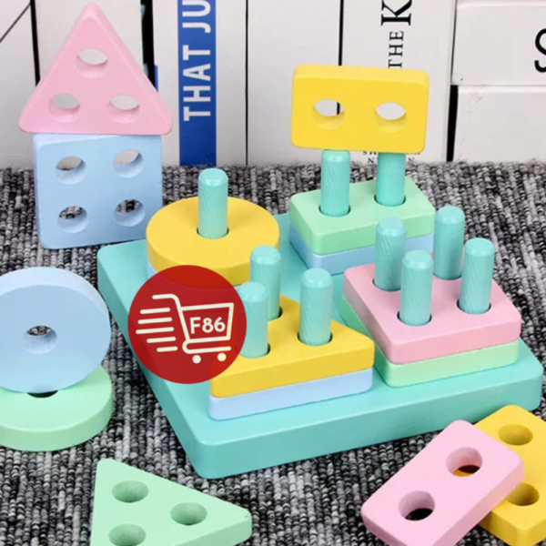 

Dijual Montessori 3D Puzzle Stacking Pastel Wooden Toy - Geometry Toy Mainan - MA33-B Murah