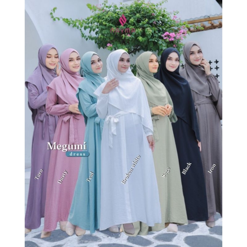 NAYMA HIJAB / MEGUMI DRESS / GAMIS POLOS / DRESS SYARI / GAMIS MUSLIMAH / DRESS UMROH / GAMIS HAJI