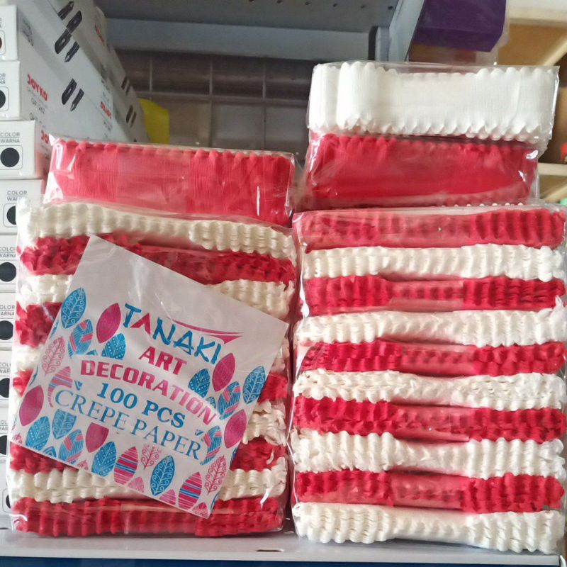 

Kertas KREP potong MERAH PUTIH /CREPE