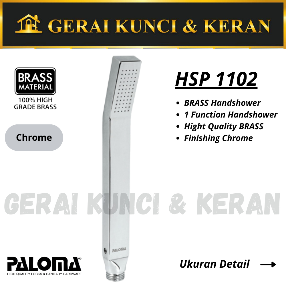 PALOMA HSP 1102 BRASS SHOWER GENGGAM PALOMA CHROME HAND SHOWER