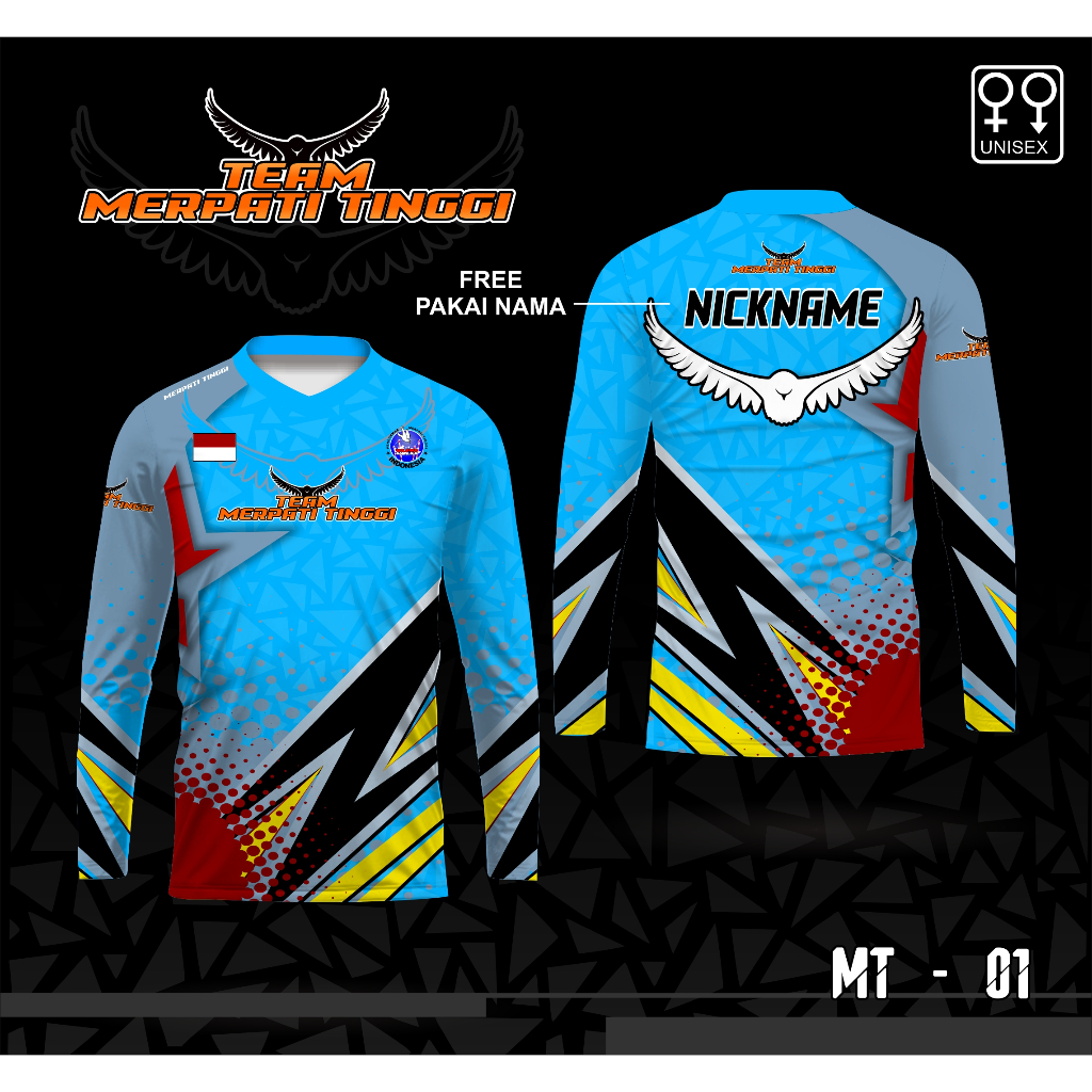 Baju jersey merpati kaos team merpati tinggi lengan panjang 13