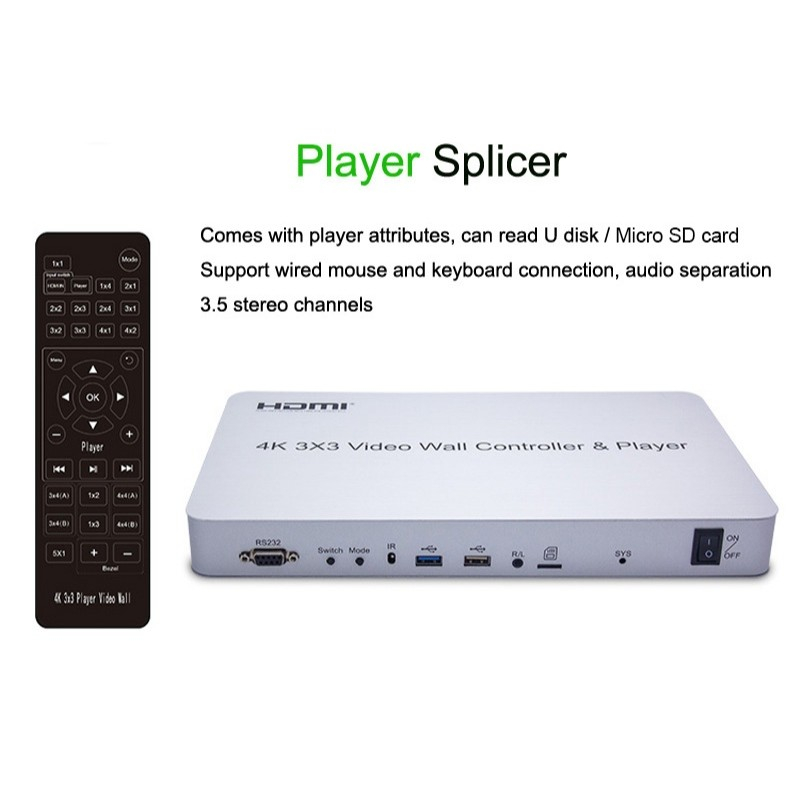 HDMI 4K 3x3 VIDEO WALL CONTROLLER & PLAYER