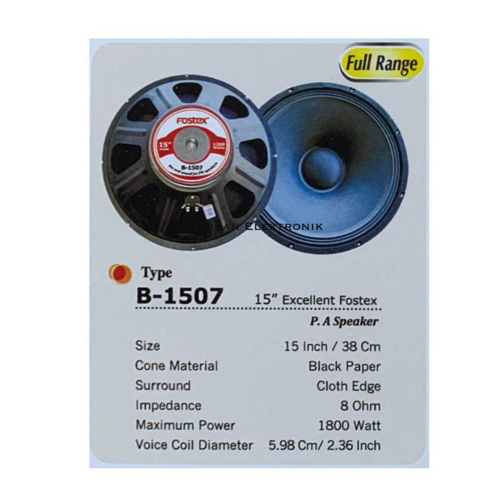 Speaker Excellent Fostex 15in B-1507 Full Range