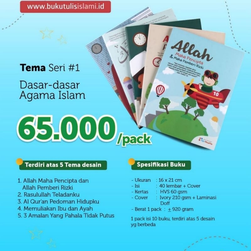 

Buku Tulis Islami 1 Pack Isi 10 Buku 5 Cover Tema Agama Islam Nasihat Islami
