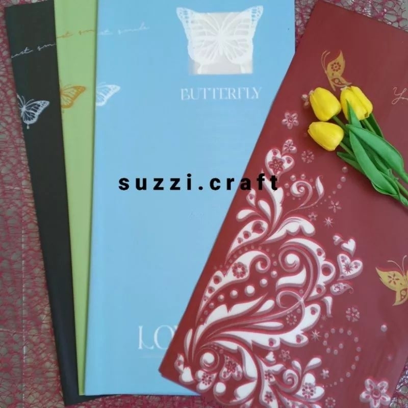

kertas buket motif butterfly/ wrapping paper flower