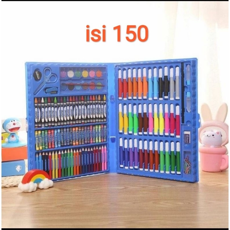 

RK art set 150 crayon pensil warna set indihe warna hitam/ pink /biru jika kosng dikirim yang ada