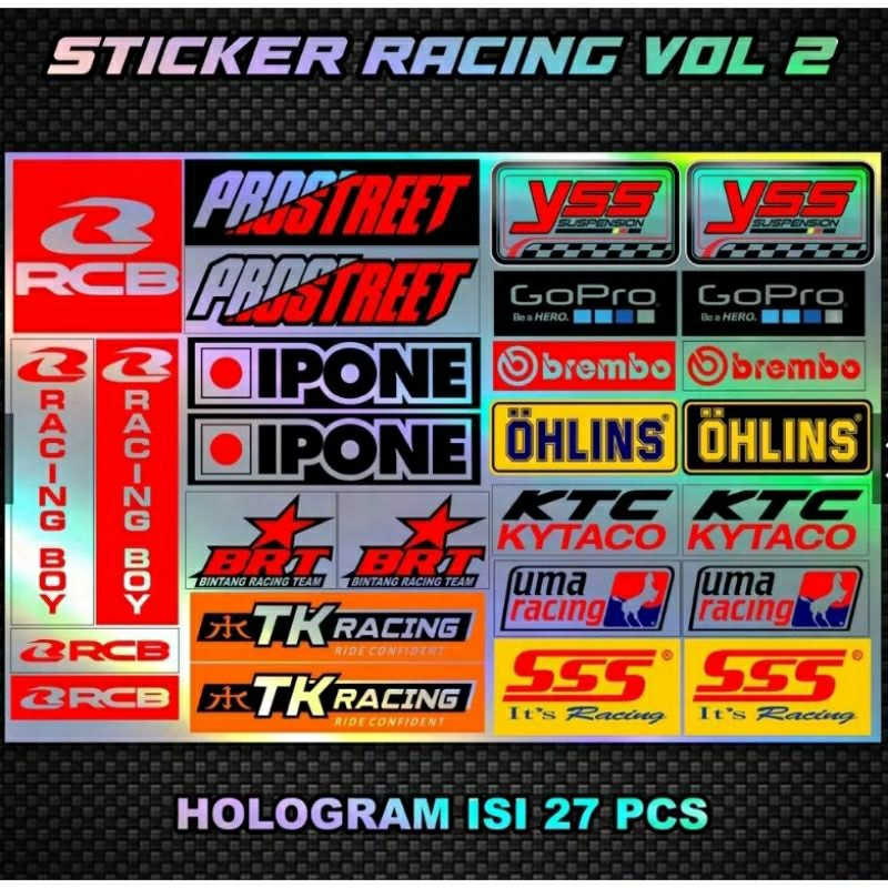 

Sticker racing Hologram ukuran A3