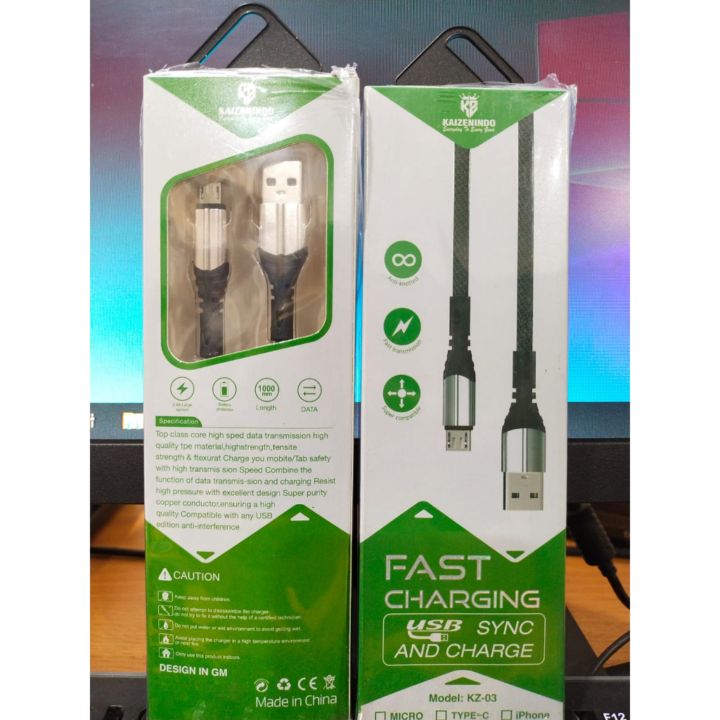 Kabel Data Kaizenindo KZ-03 3.1A Microdan Type C Fast Charging Kabel Data Kaizenindo Qualcom Quick C