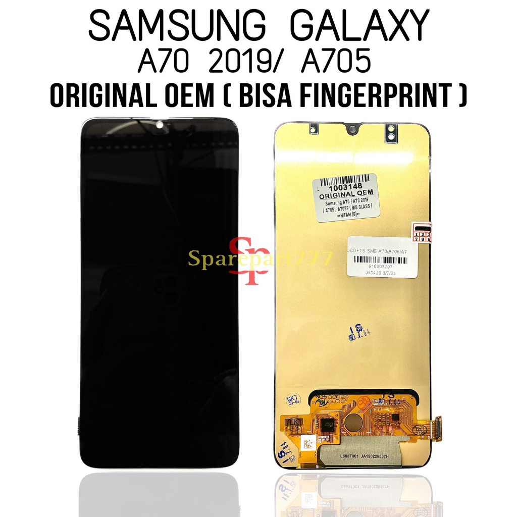 ORIGINAL OEM - LCD Touchscreen Samsung Galaxy A70 / A705 - BIG GLASS Bisa Fingerprint