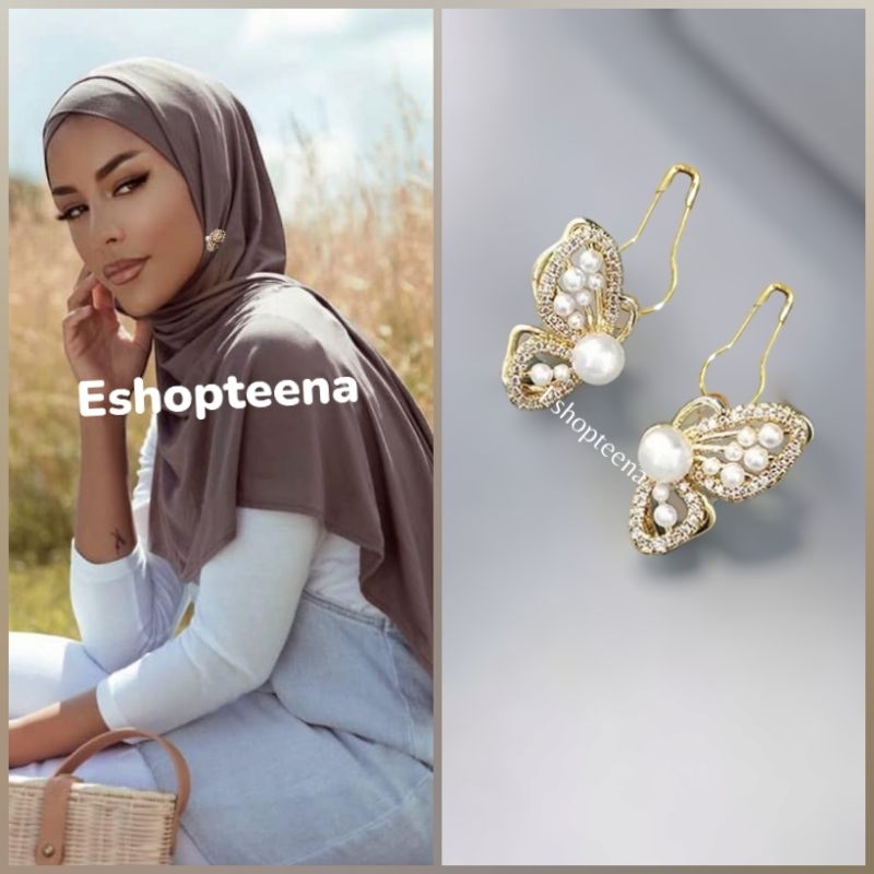 A24 anting hijab kupu kupu mata gold_anting jilbab