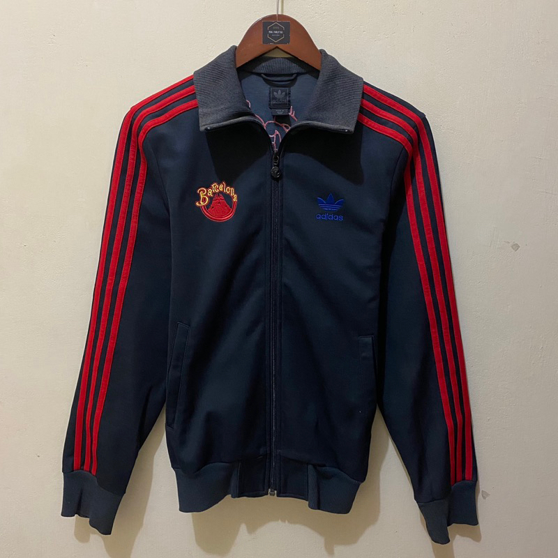 Dark Grey Jacket Tracktop Adidas seri Barcelona