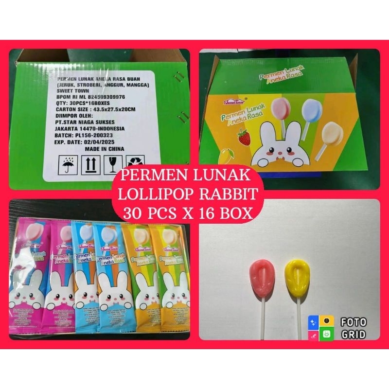 

Permen Cemilan Snack Lolipop Loli Kelinci Bunny Rabbit Mainan Anak Murah (isi 30 pcs)