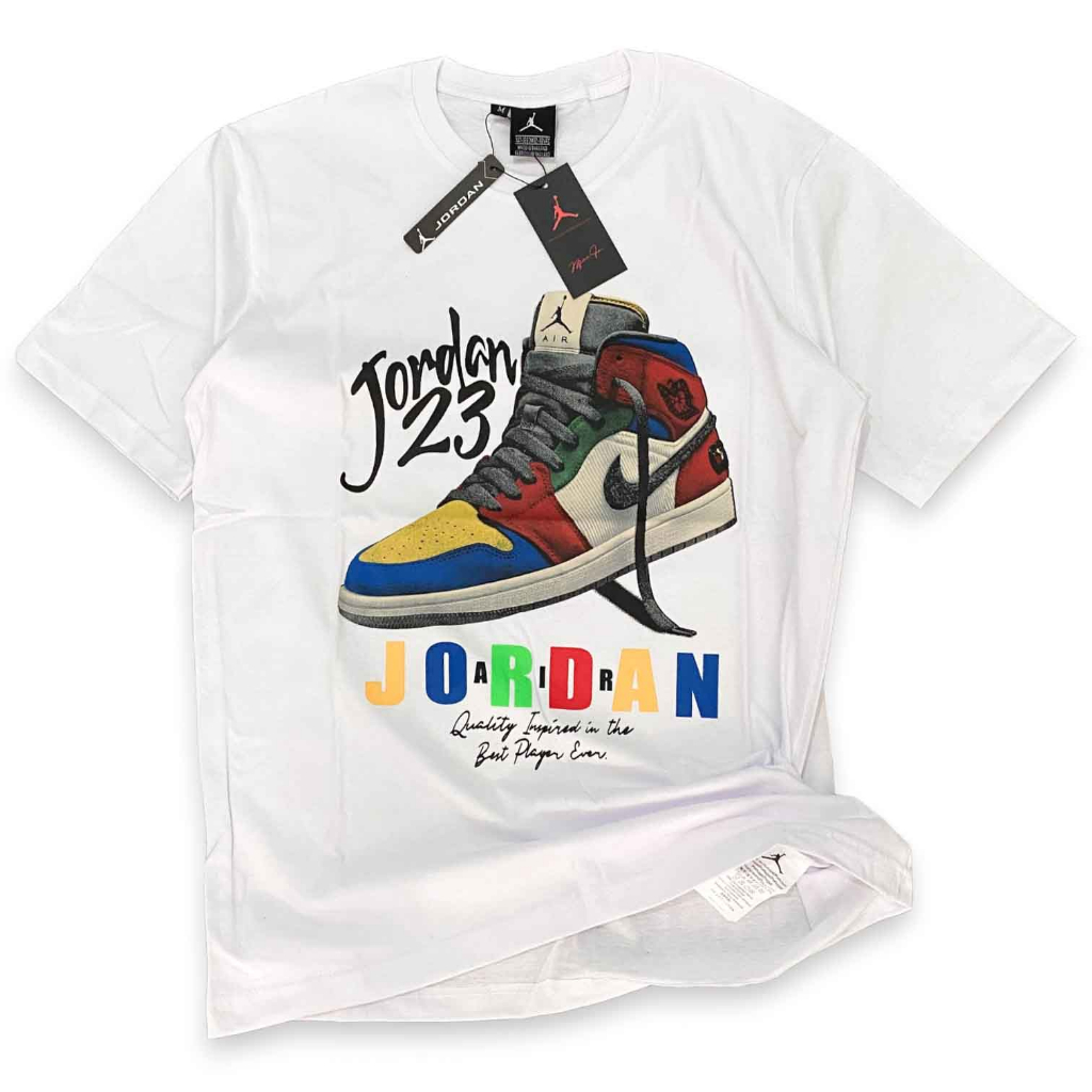 KAOS JORDAN 23 SEPATU | TSHIRT JORDAN PUTIH 24s