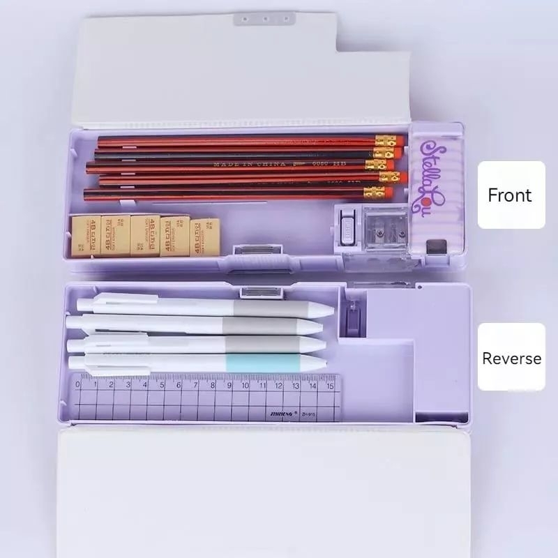 

kotak pensil tempat penyimpanan alat tulis anak gambar kelinci + serutan pensil 2 lubang