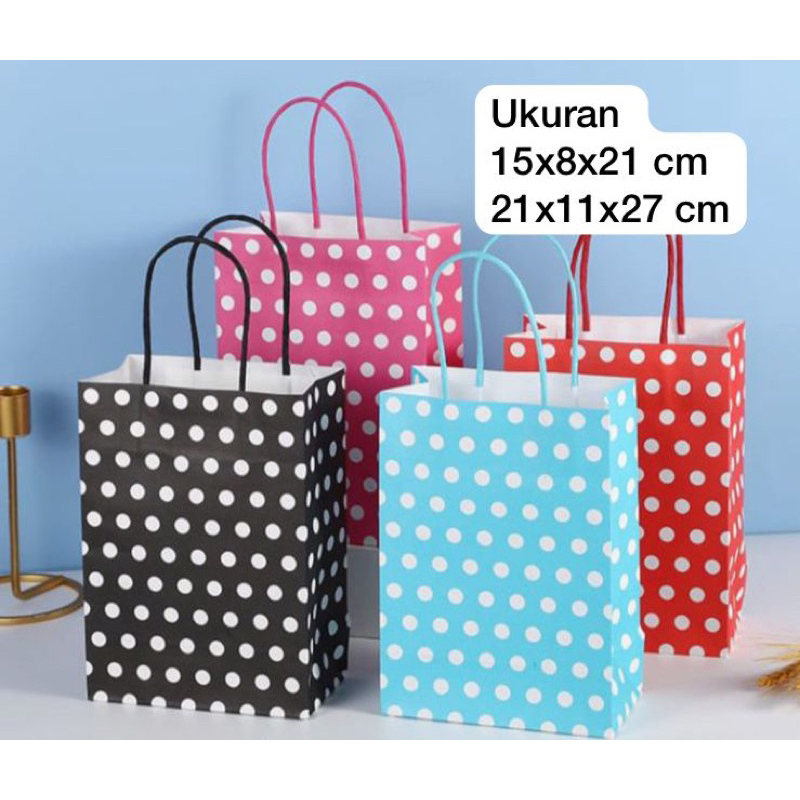 

Paper bag motif Polkadot (Satuan)