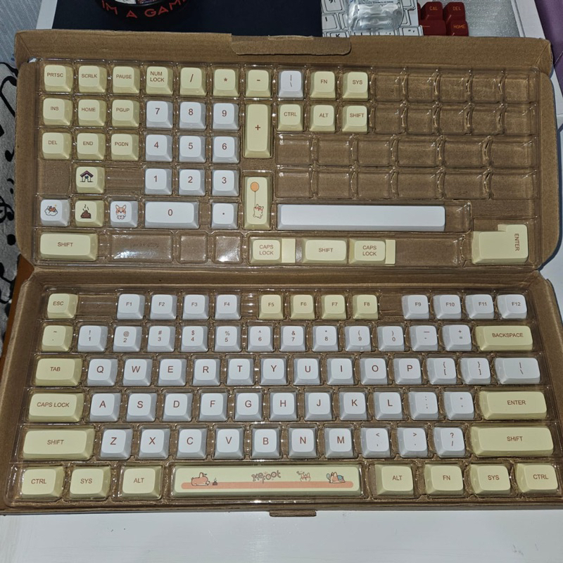 Keycaps PBT XDA Corgi putih kuning