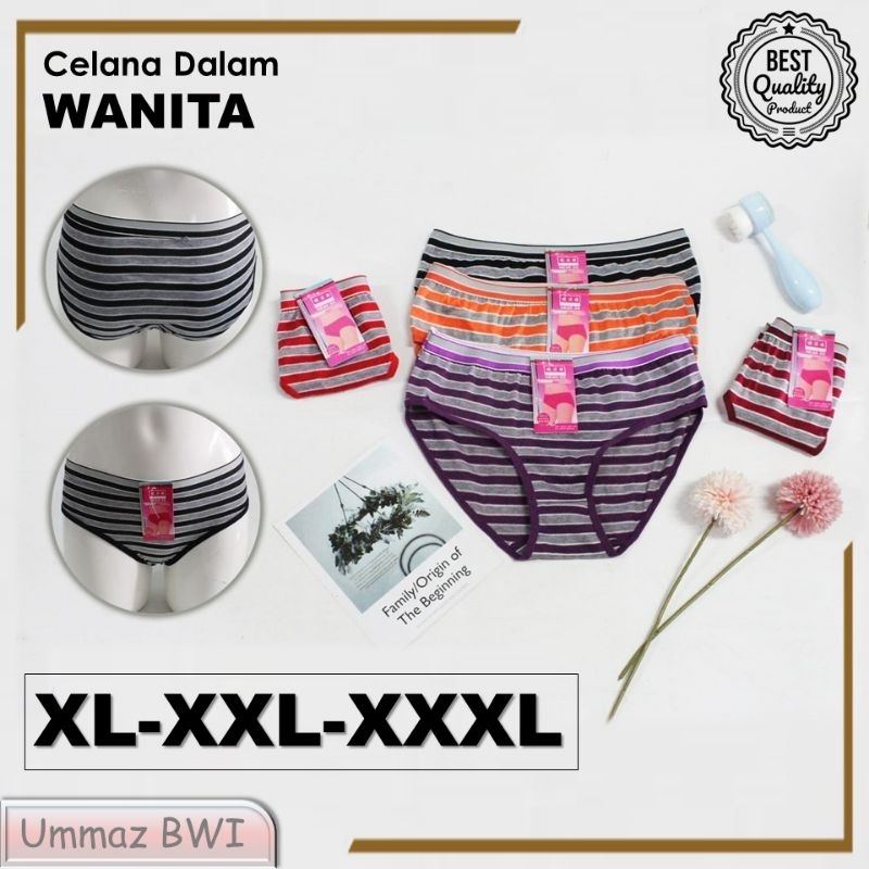 Jieqiya CD Celana Dalam Wanita Motif Salur