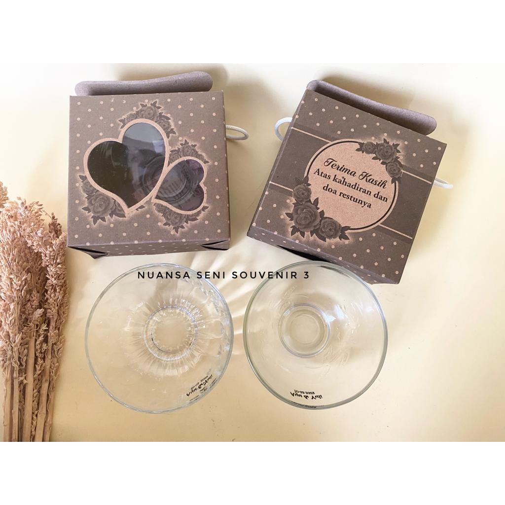 Souvenir Pernikahan Mangkok Sambal Mangkok Kaca Kecil Mangkuk Motif Kaca Bening Polos