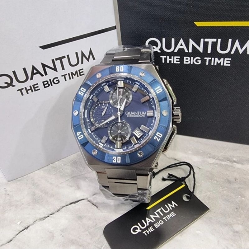 jam tangan pria original QUANTUM HNG1011.090 GREY BLUE STEEL
