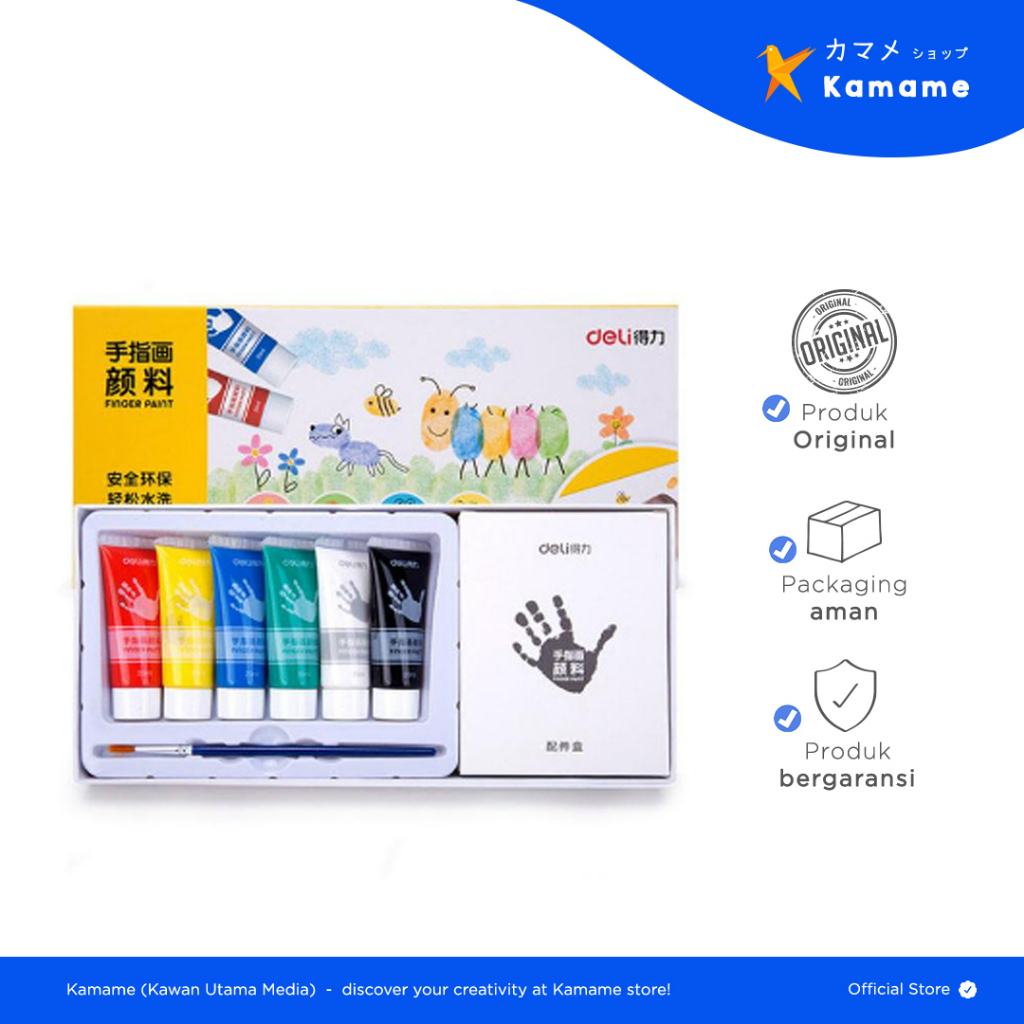 

Deli Finger Paint - Washable Cat Air Isi 6 Warna 20ml 73871 - Kamame