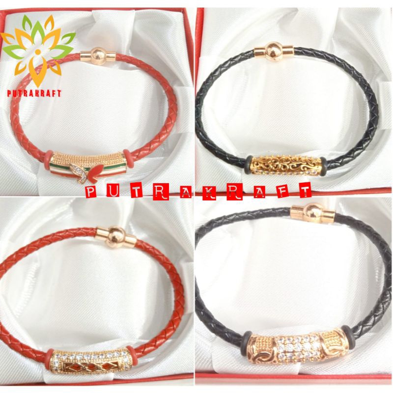 Gelang Tali Kulit Xuping Leather Gelang Tabung Gelang Xuping