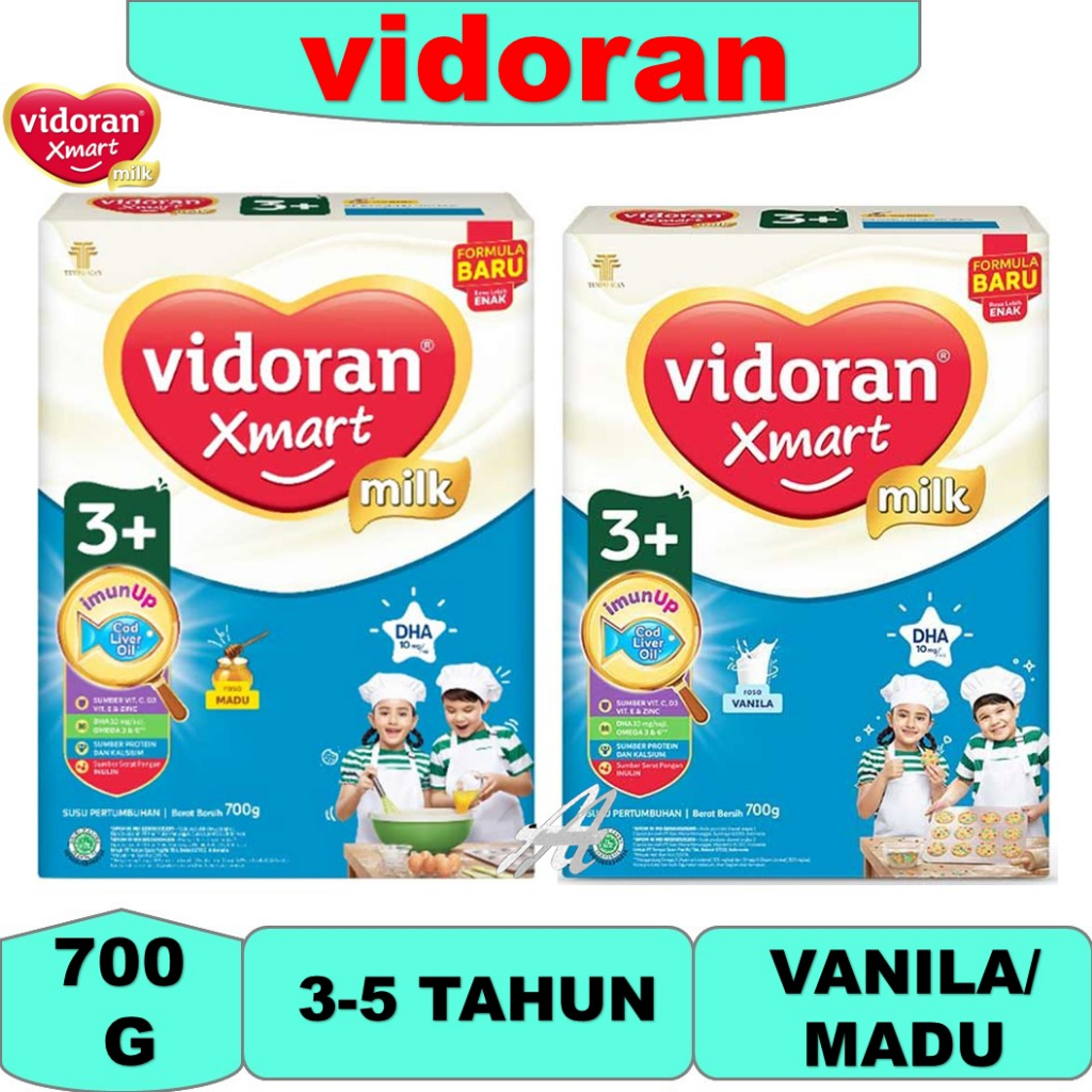 

Susu VIDORAN XMART 3 + rasa vanila dan madu kemasan 700 gr vidoran vanilla vidoran madu