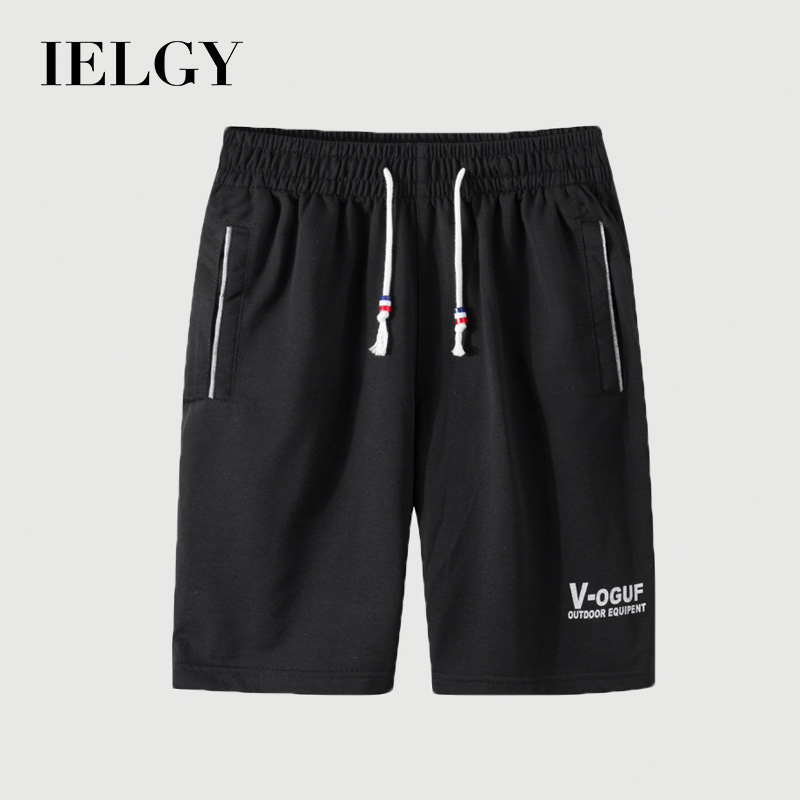 IELGY Celana Pendek Pria Lima Poin Menjalankan Olahraga Bernapas Ukuran Besar Pantai Kasual Bagian T
