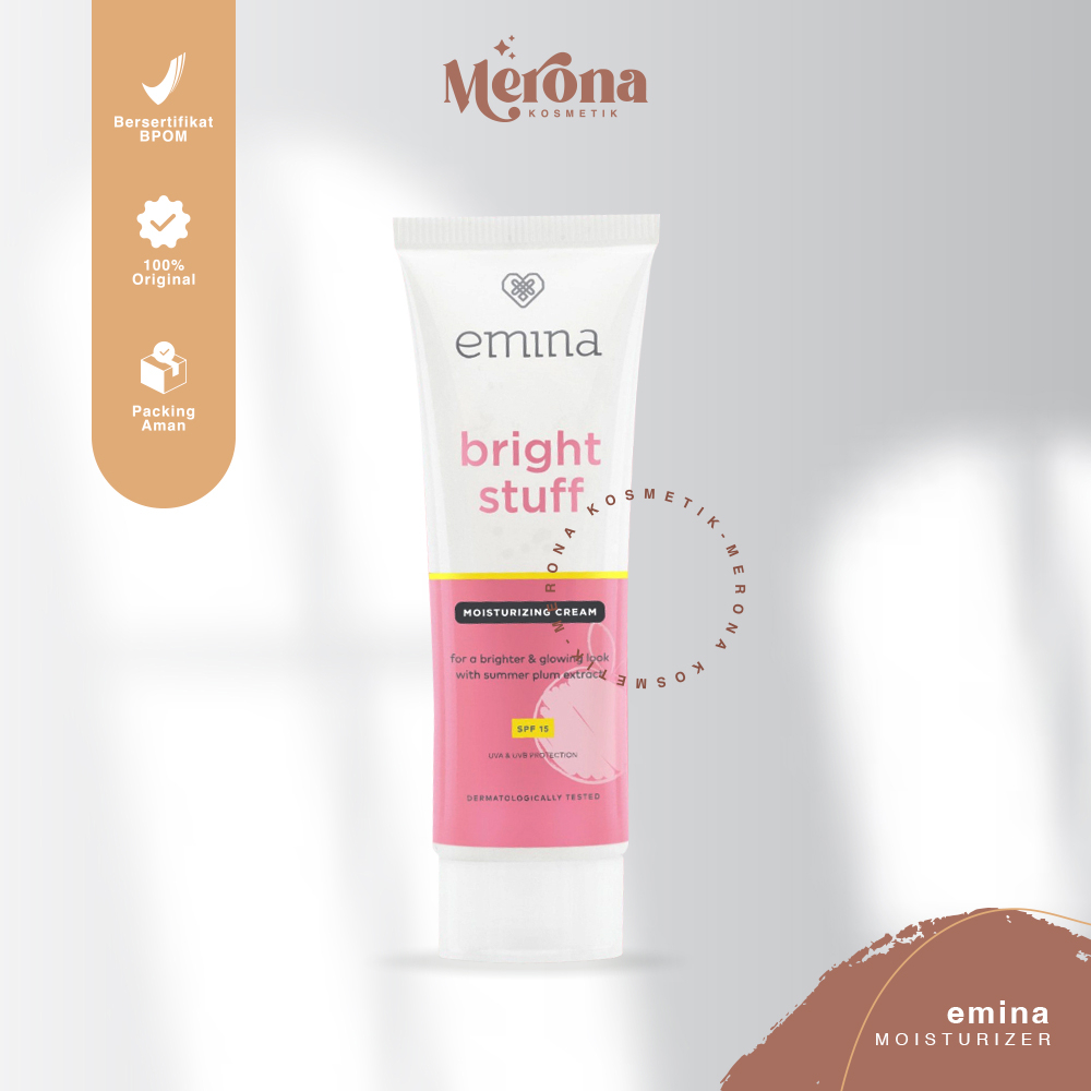 EMINA BRIGHT STUFF MOISTURIZING CREAM 20ML PELEMBAB WAJAH CERAH GLOWING ANTI KUSAM - Merona Kosmetik