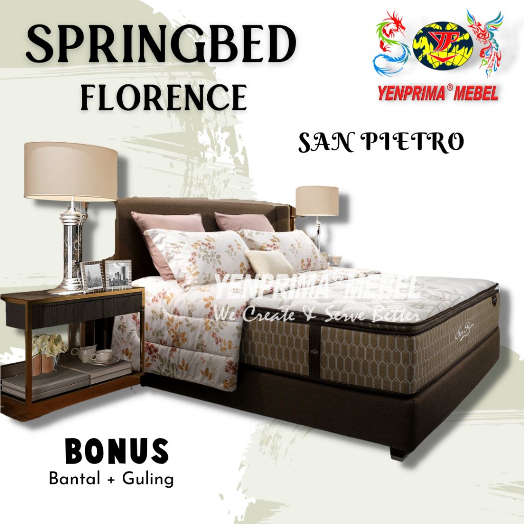 Florence Set San Pietro 200x200 / Springbed / Kasur Springbed / Matras