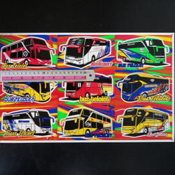 

GR0SIR 21 GAMBAR STIKER BUS TELOLET TEMPEL 1 LEMBAR stiker truk bus piral