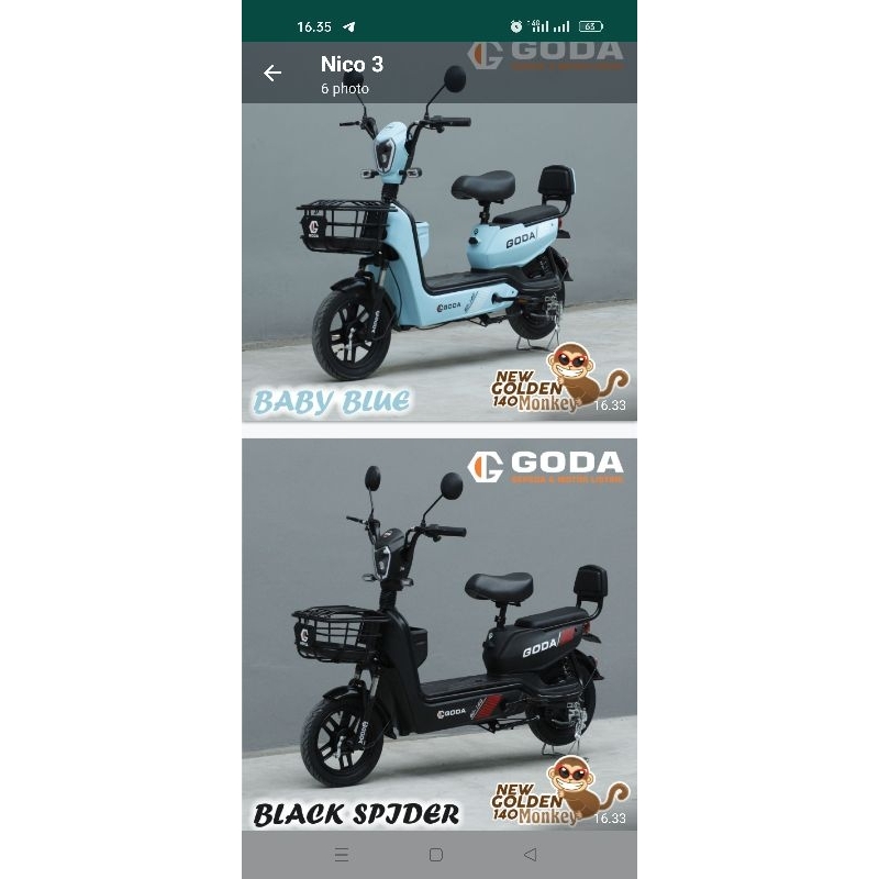 Sepeda listrik merk GODA 48V NEW