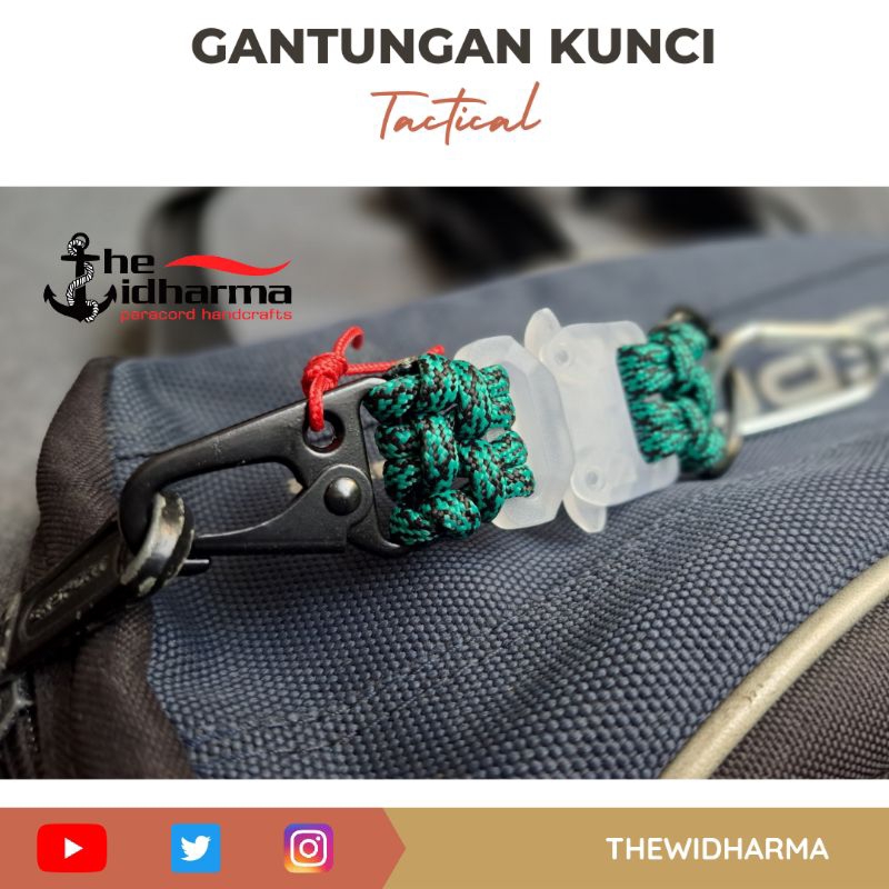 Gantungan Kunci Tali Paracord Tactical Carabiner