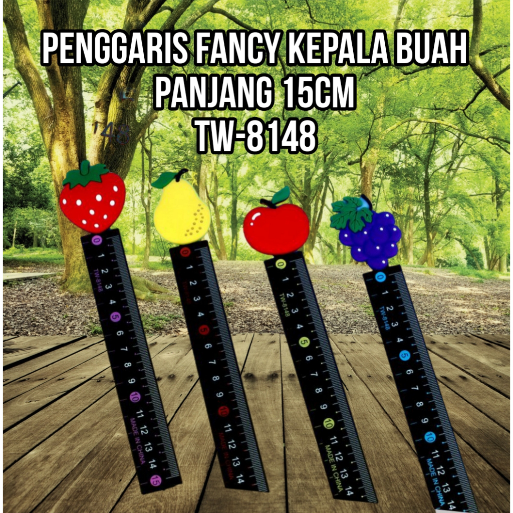 

penggaris 15 cm bentuk avocado fancy / penggaris avocado tw-8148