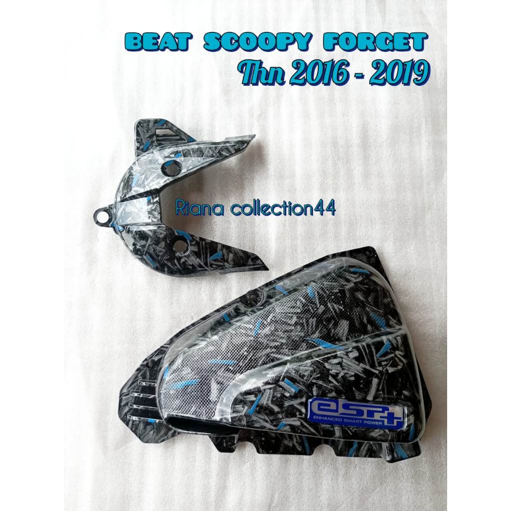 PAKET 2PCS TUTUP FILTER CARBON DAN COVER CVT CARBON / PAKETAN FILTER SCOOPY BEAT ESP FI