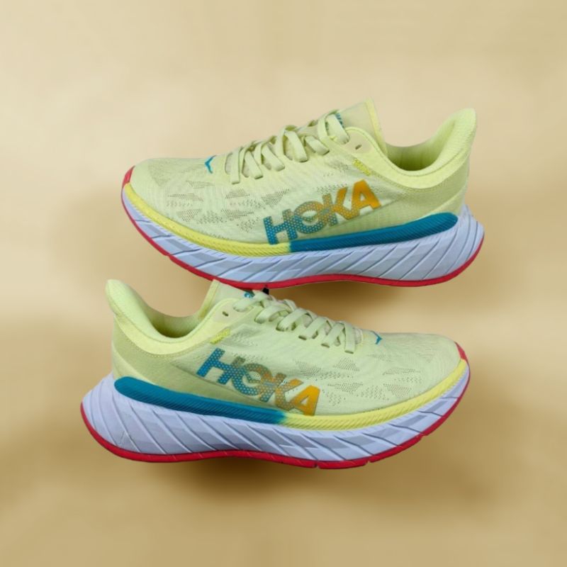 HOKA CARBON X2 YELLOW RED BLUE