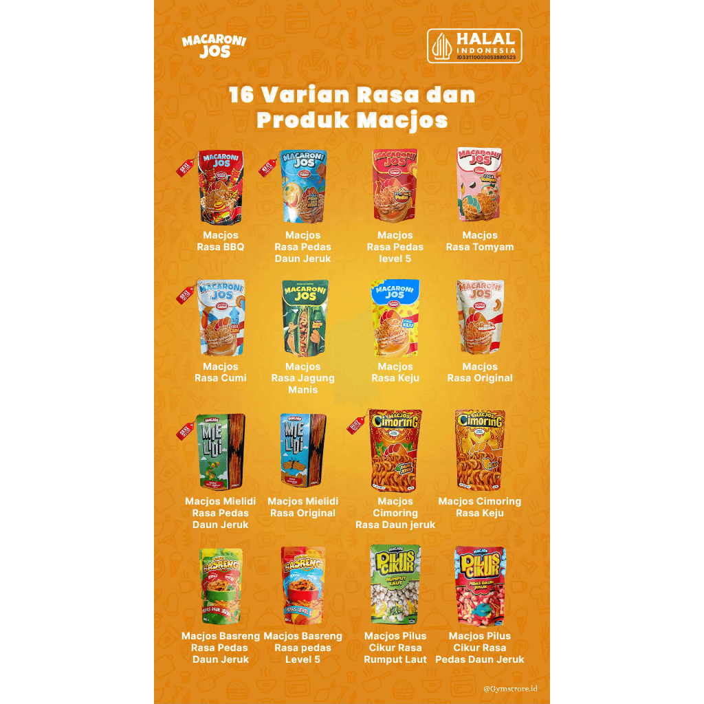 

PROMO TERMURAH Makaroni jos cemilan premium isi 100 gr cemilan viral cemilan keluarga cemilan sehat