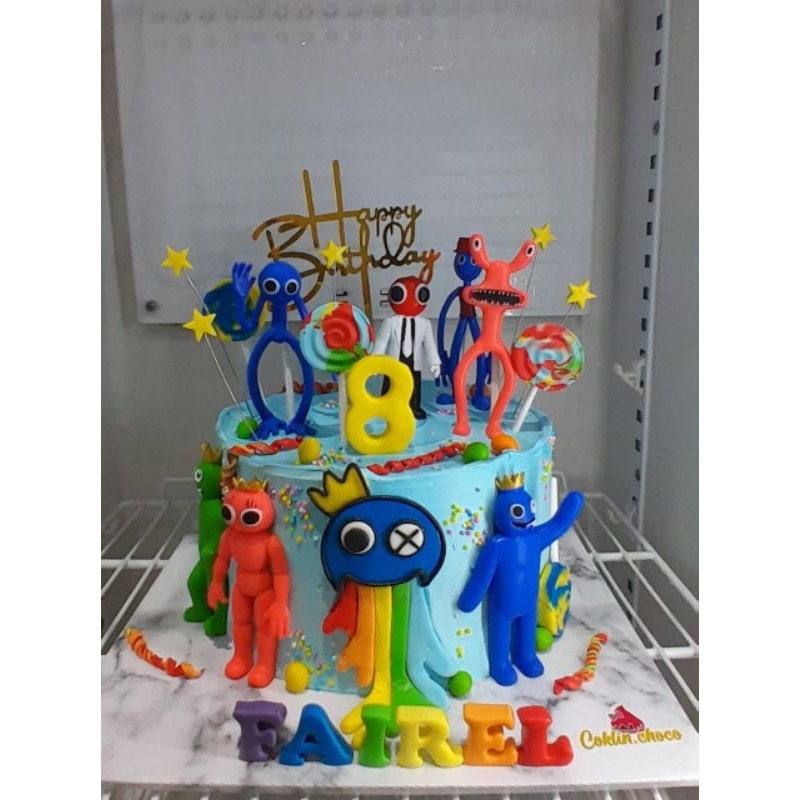 

cake birthday rainbow friends / kue ulang tahun karakter rainbow friends