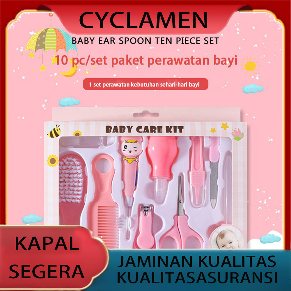 Perlengkapan perawatan bayi 10 set Alat perawatan bayi Sisir Gunting bayi Hadiah bayi baru lahir