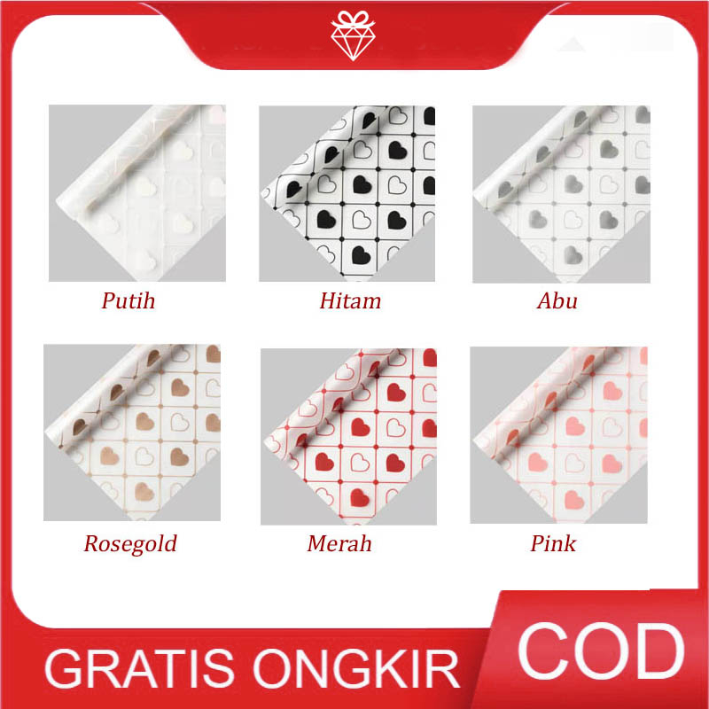 

1LEMBAR Korean Wrapping Love Valentine - Cellophane Buket Bunga W025